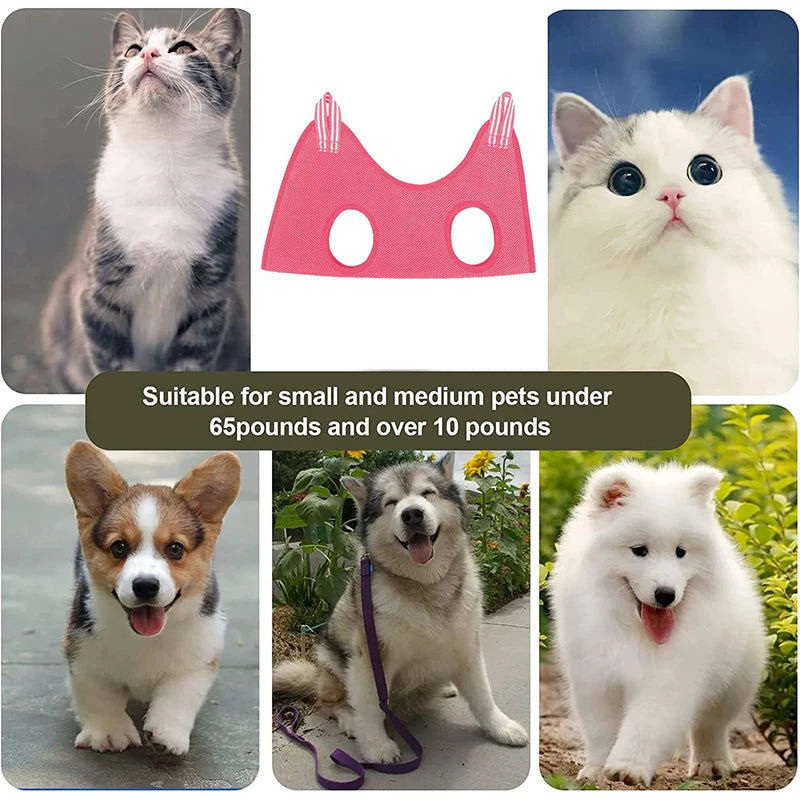 Pet Grooming Hammock – Nail Trimming & Cleaning Holder with Hooks for Cats & Dogs