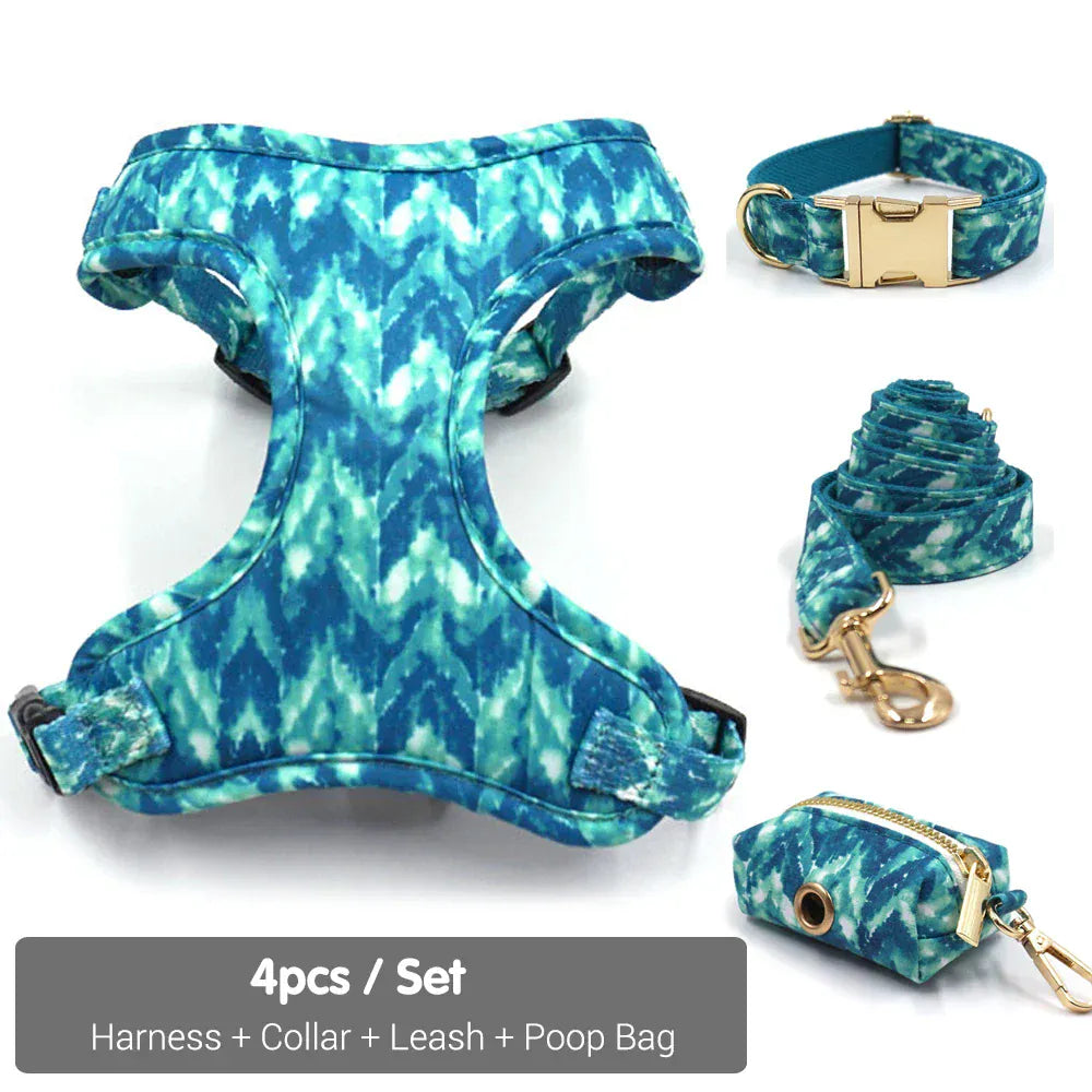 DDPaws Blue tie-dye Printed Set