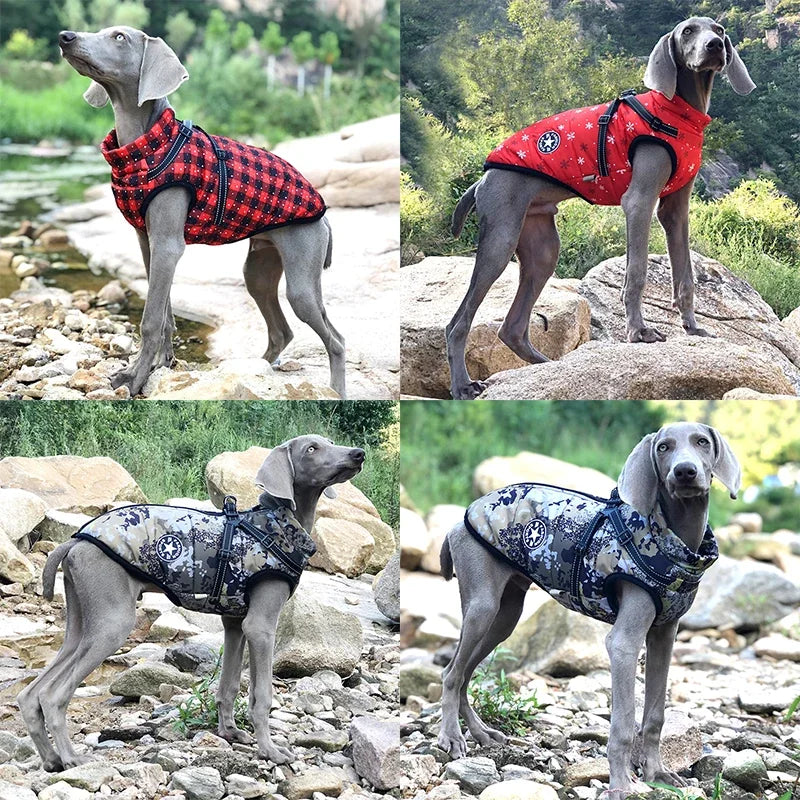 Waterproof Dog Jacket with Built-in Harness – Warm Winter Coat for Small to Large Breeds