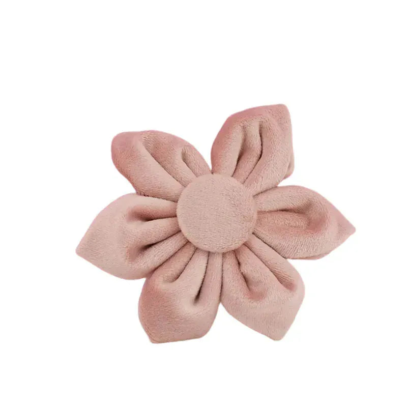 Pale Pink Velvet Dog Collar Leash and Harness Set