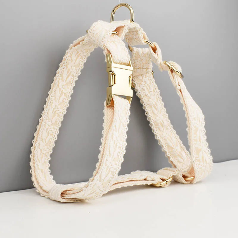 Lace Personalized Dog Collar, Leash & Harness Set