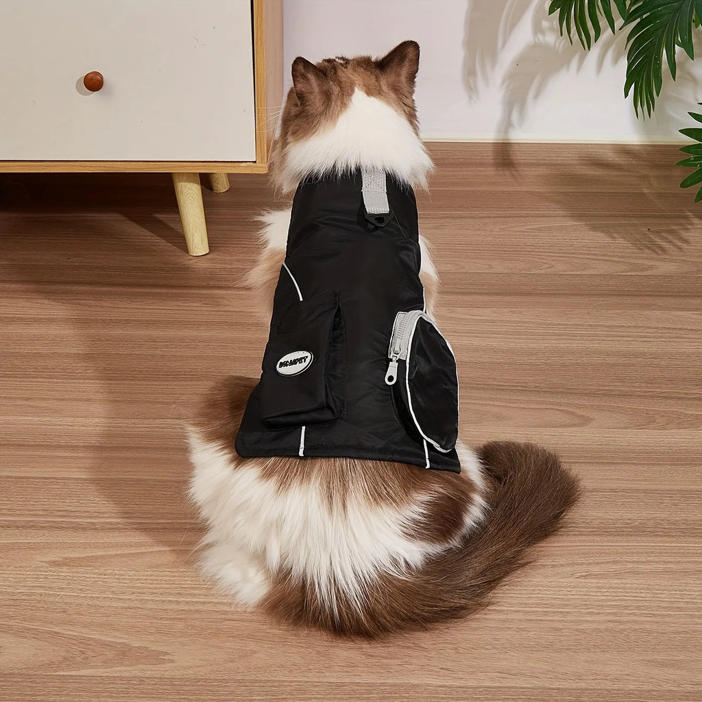 Reflective Waterproof Dog Vest – Outdoor Jacket with Back Pocket Design