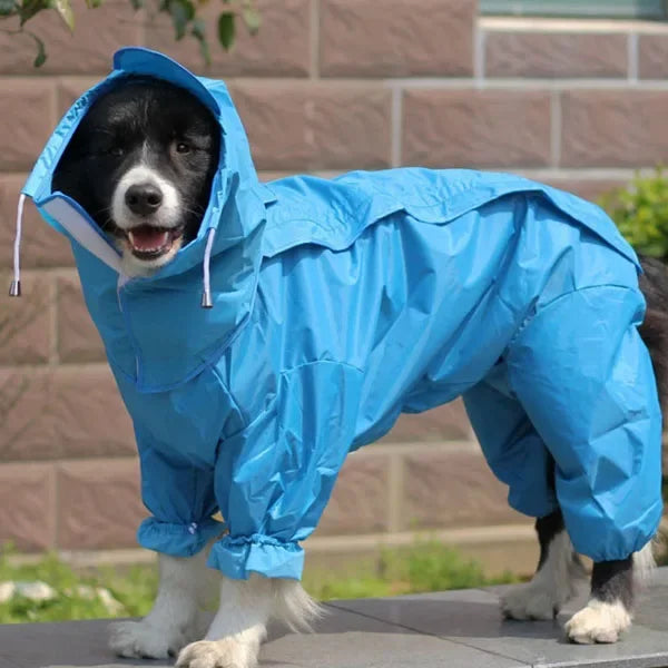 Waterproof Dog Raincoat – PU Hooded Rain Jumpsuit for Small to Large Dogs