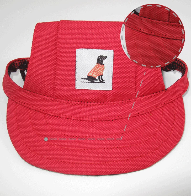 Dog Sun Hat – Adjustable Canvas Baseball Cap for Small & Medium Dogs