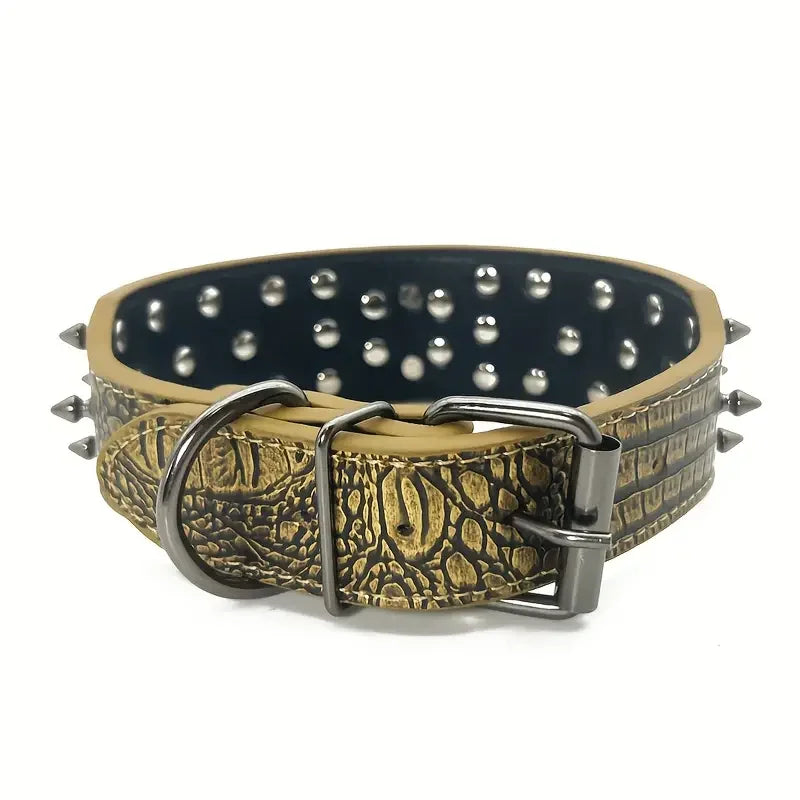 Spiked Dog Collar – Adjustable PU Leather Collar for Small, Medium & Large Dogs