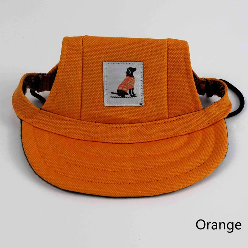 Dog Sun Hat – Adjustable Canvas Baseball Cap for Small & Medium Dogs