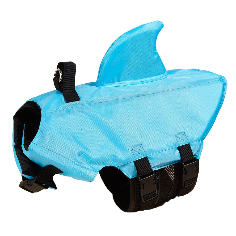 Shark Dog Life Jacket – Adjustable Buoyancy Safety Vest with Handle for Small to Large Dogs