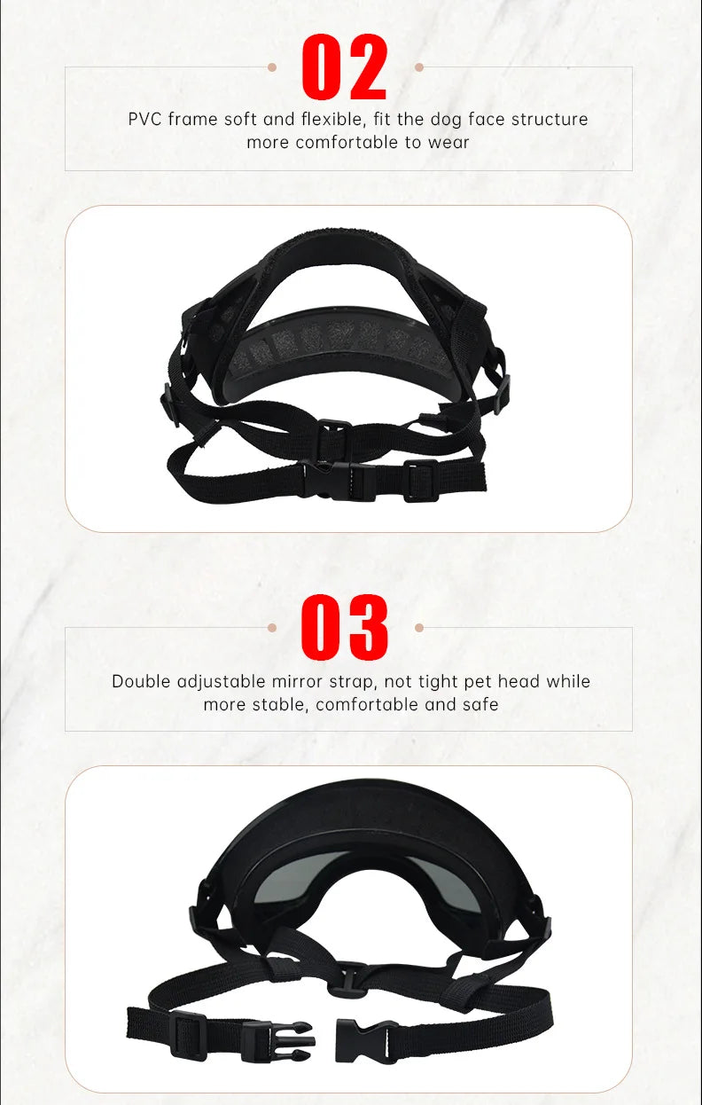 Color-Changing Dog Sunglasses – UV-Resistant Goggles for Outdoor Protection