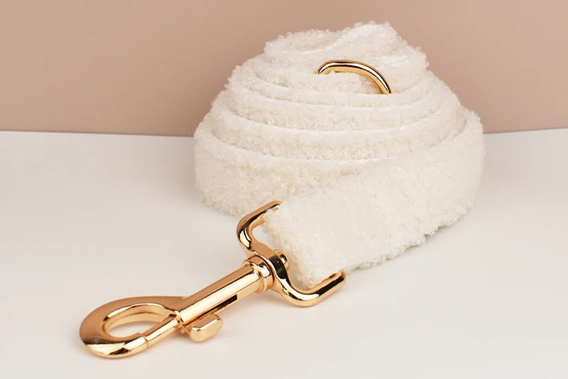 Wedding Handmade Knitted Personalized Dog Collar, Leash & Harness Set