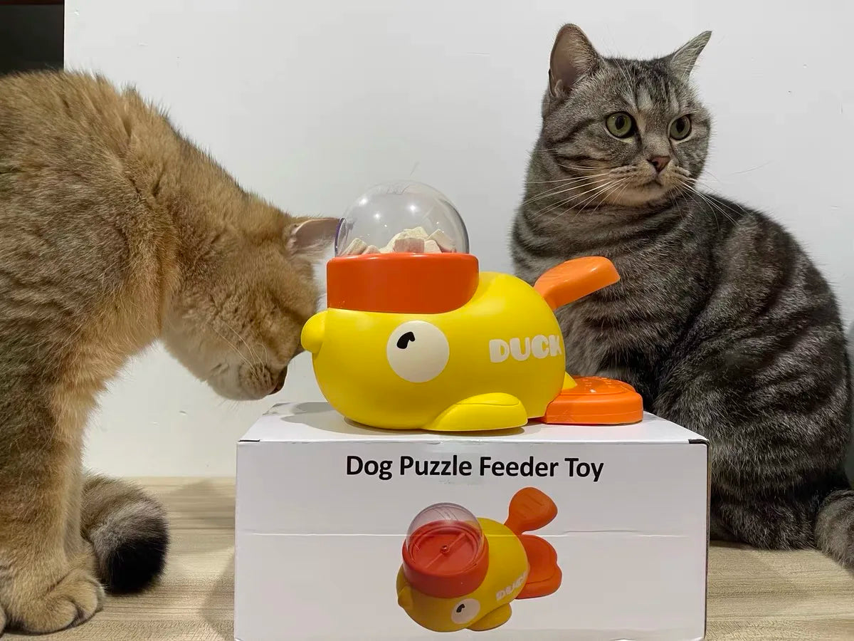 Interactive Dog Puzzle Feeder – Cartoon Duck Treat Dispenser Toy