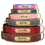 Personalized PU Leather Dog Collar – Soft Padded & Adjustable Custom ID Collar
