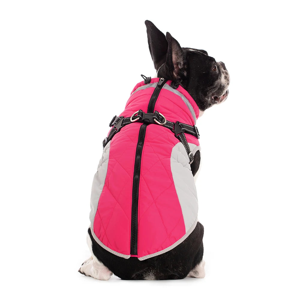 Waterproof Dog Jacket with Harness – Warm Winter Coat for Small to Large Dogs