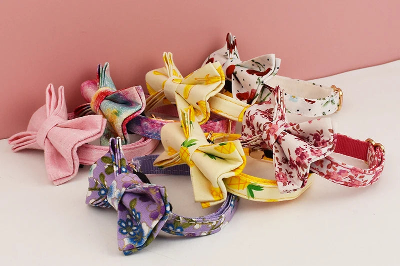 Corduroy Cat Collar Bowknot Adjustable Safety Personalized pet collar Customized Name Soft