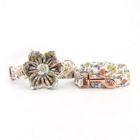 Dreamy Meadow Floral Dog Collar and Leash Set