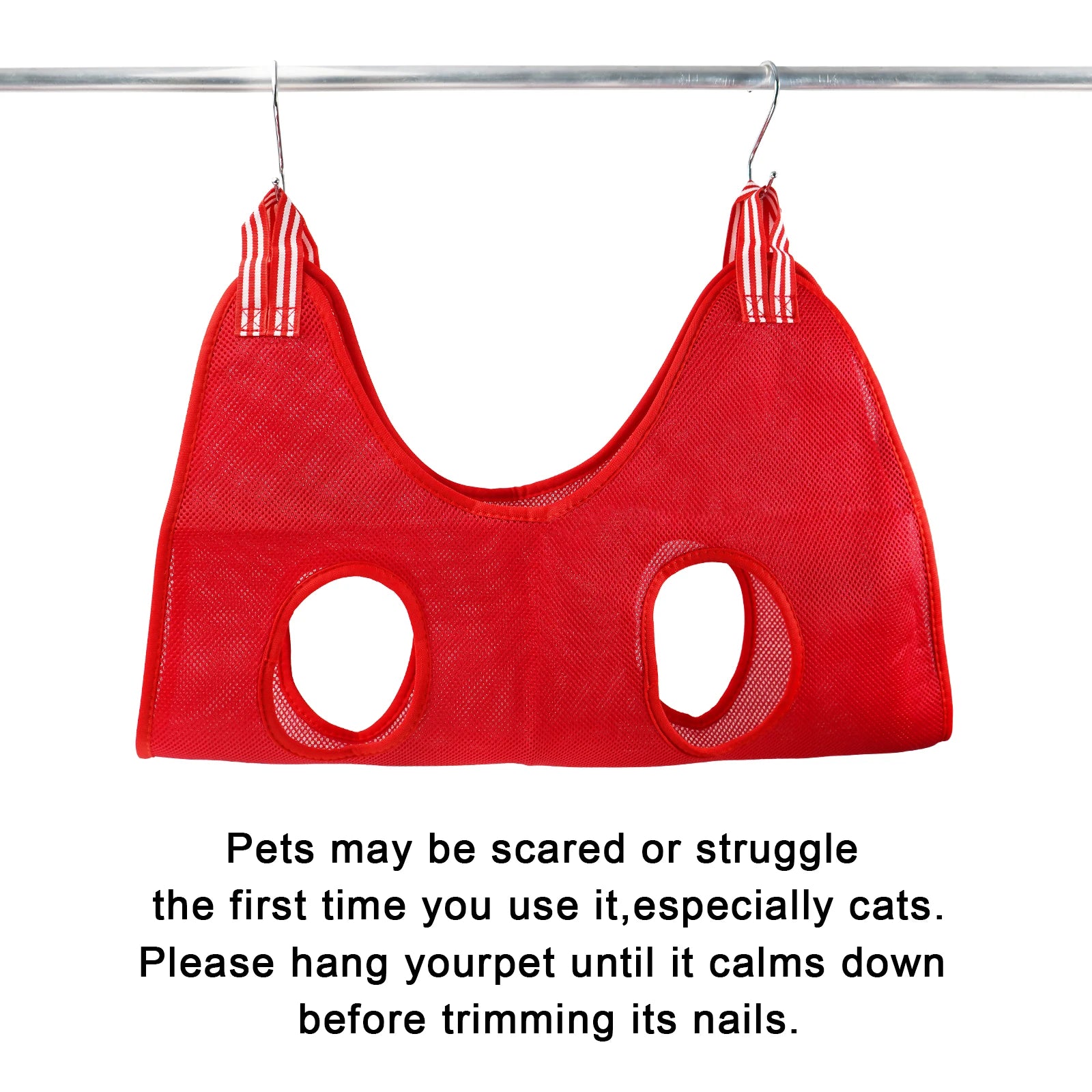 Pet Grooming Hammock – Nail Trimming & Cleaning Holder with Hooks for Cats & Dogs