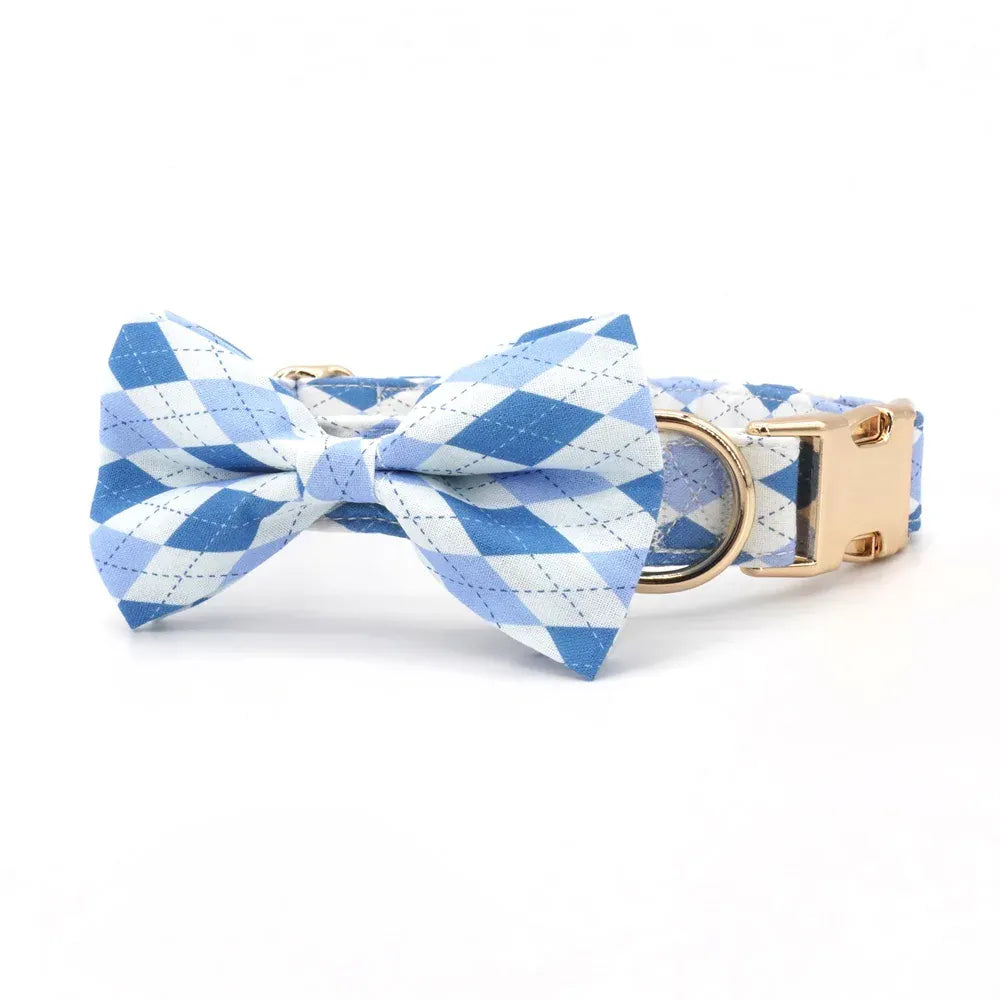 DDPaws  Bowtie Collar / XS Designed Argyle Plaid Set [Made-to-Order]