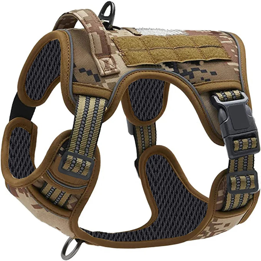 Tactical No-Pull Dog Harness – Durable Military-Style Vest with Reflective Straps