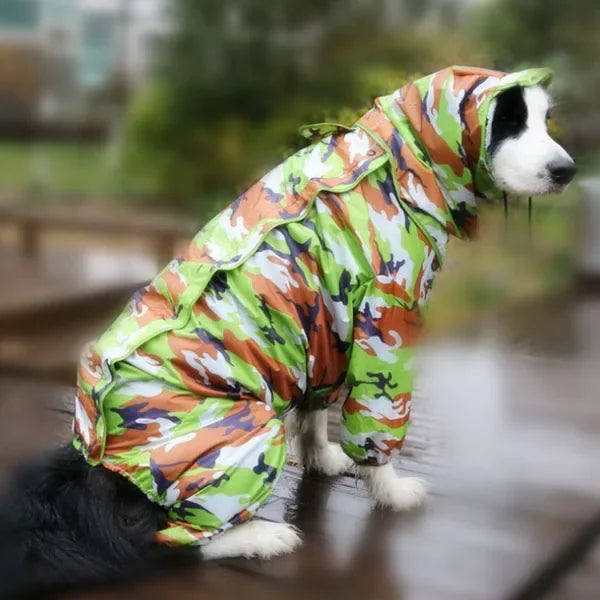 Waterproof Dog Raincoat – PU Hooded Rain Jumpsuit for Small to Large Dogs