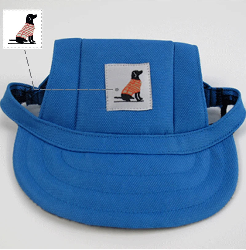 Dog Sun Hat – Adjustable Canvas Baseball Cap for Small & Medium Dogs
