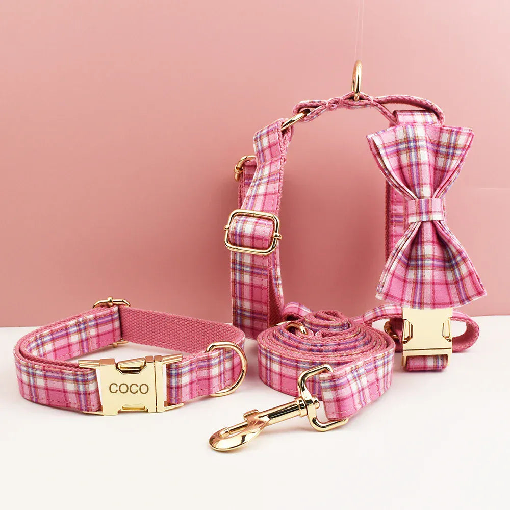 Rose Pink Plaid Set