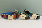 Personalized Plaid Dog Collar Leash Set