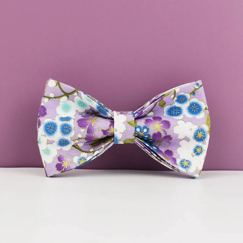 Purple Soft Cotton Personalized Dog Collar, Leash & Harness Set