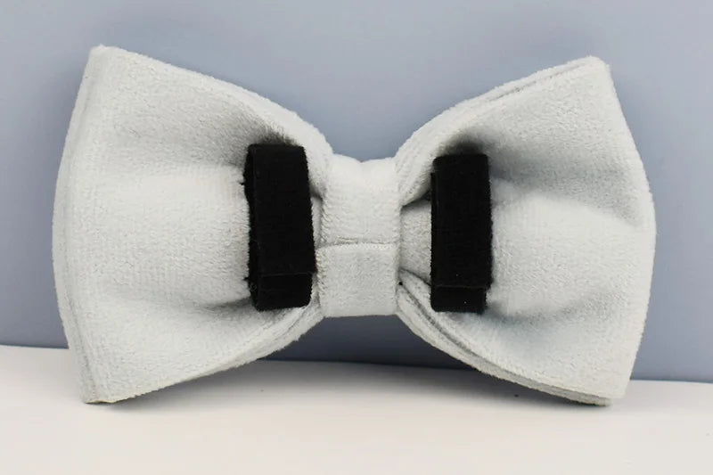 Light Blue Velve Personalized Dog Collar, Leash & Harness Set