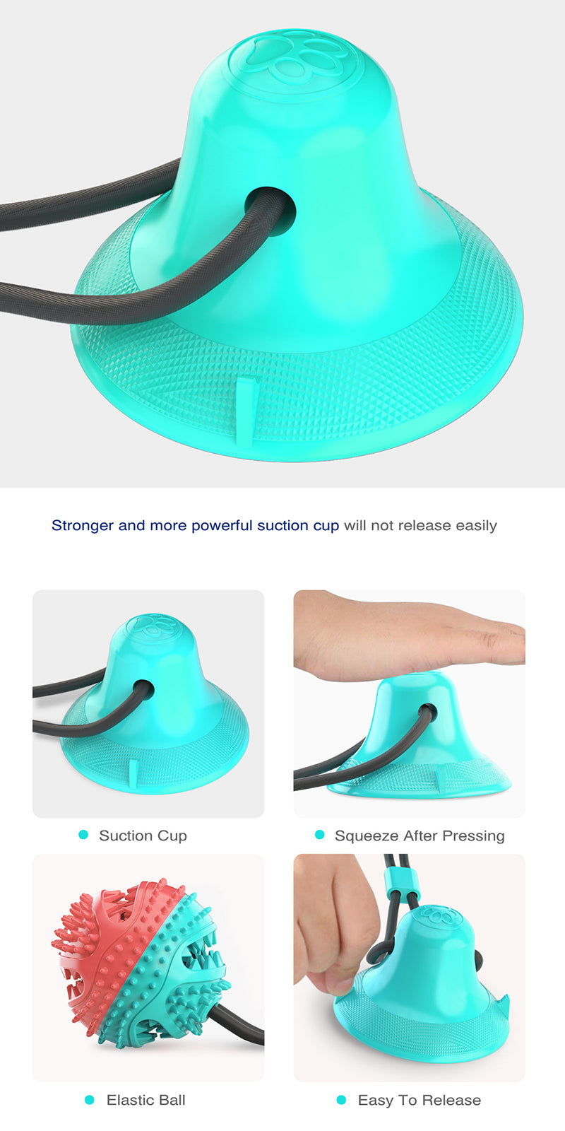 Large Dog Suction Cup Ball Toy – Interactive Slow Feeder & Teeth Cleaning Chew Toy