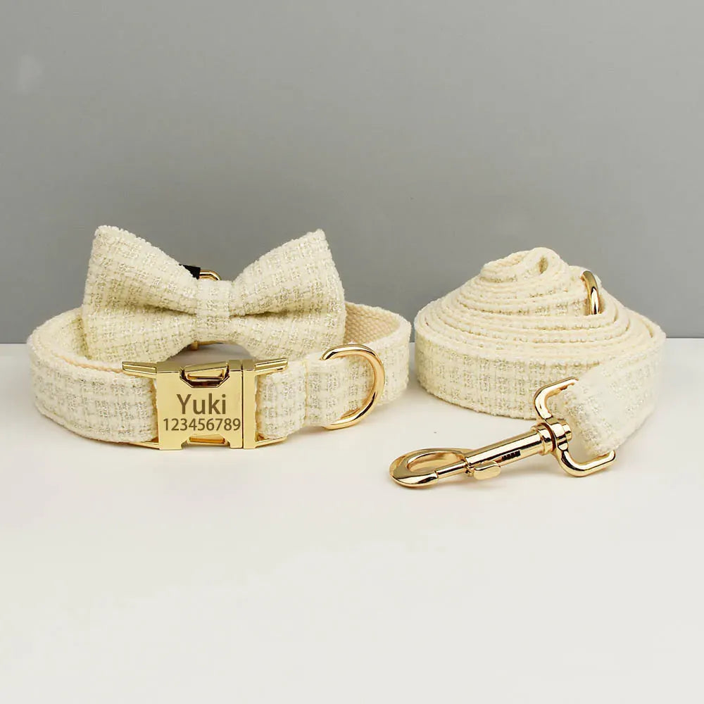 Engraved Cotton White Set