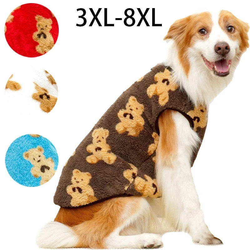 Plush Winter Dog Coat – Warm Pet Clothing for Medium & Large Dogs