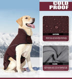 Waterproof Warm Dog Winter Jacket – Reflective Outdoor Cotton Coat for Medium & Large Dogs