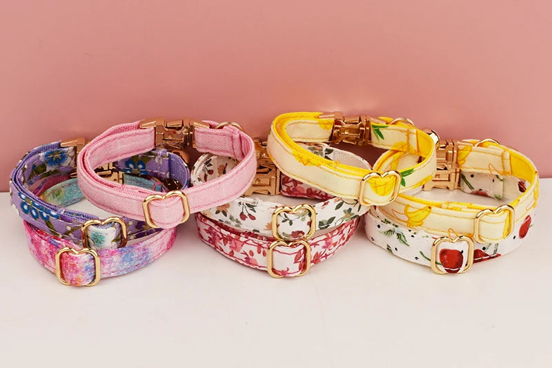 Corduroy Cat Collar Bowknot Adjustable Safety Personalized pet collar Customized Name Soft