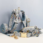 Flower Personalized Dog Collar, Leash & Harness Set