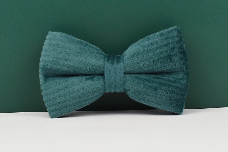 Dark green Corduroy Personalized Dog Collar, Leash & Harness Set