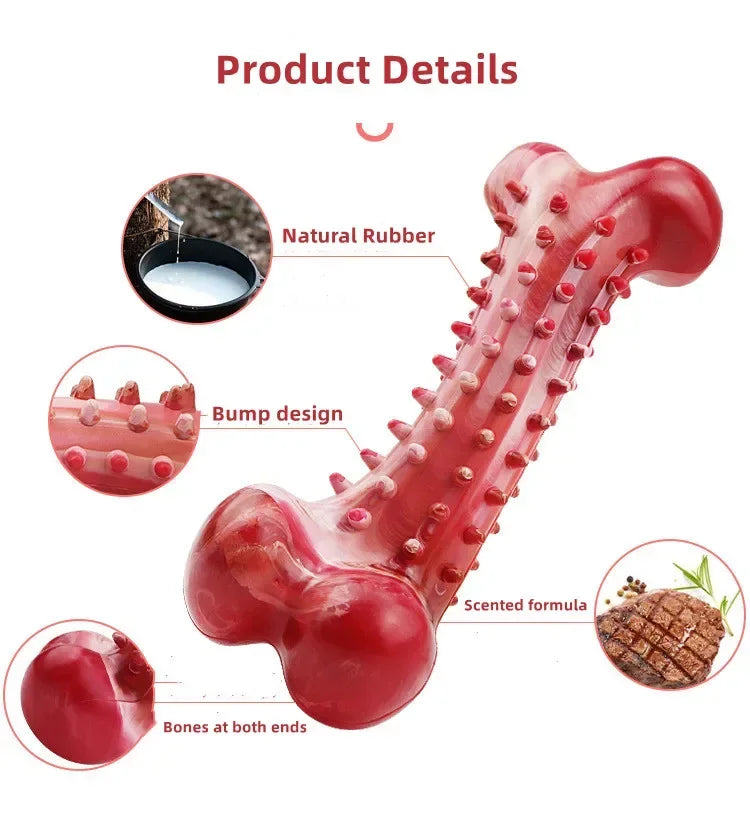 Natural Rubber Dog Bone – Durable Chew Toy for Teeth Cleaning & Training