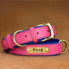 Personalized PU Leather Dog Collar – Soft Padded & Adjustable Custom ID Collar