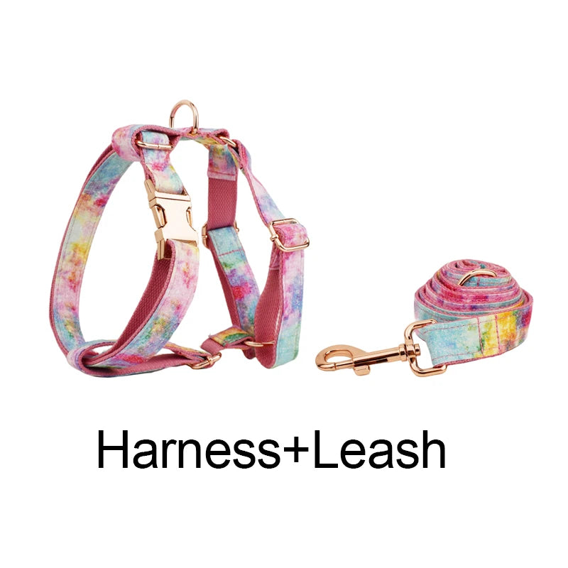 Personalized Dog Collar, Leash & Harness Set