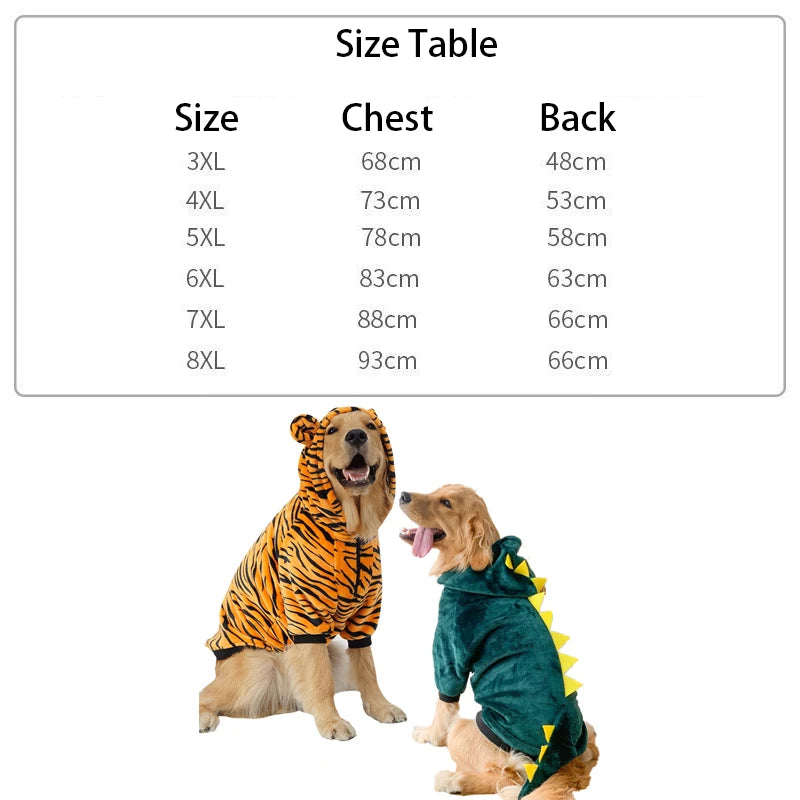 Winter Fleece Dog Hoodie – Warm Pajama Coat for Medium & Large Dogs