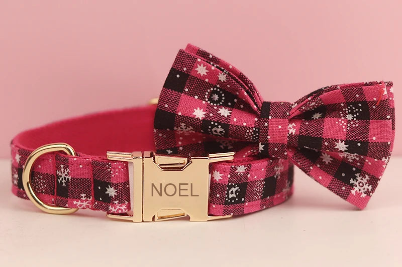 Christmas Personalized Dog Collar, Leash & Harness Set
