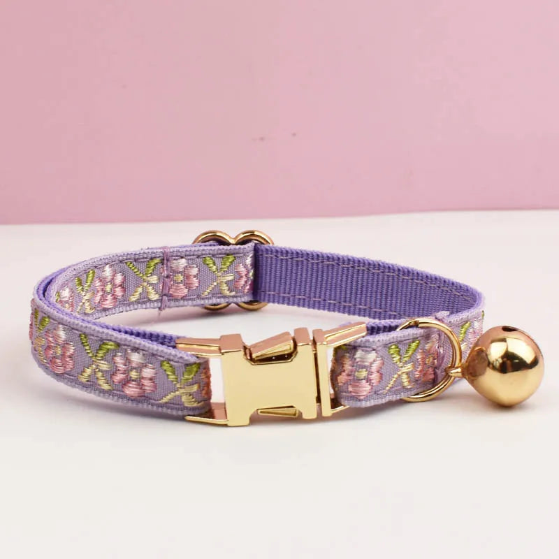 Cute Cat Collar, Harness & Leash Set – Personalized Engraved Nameplate, Padded