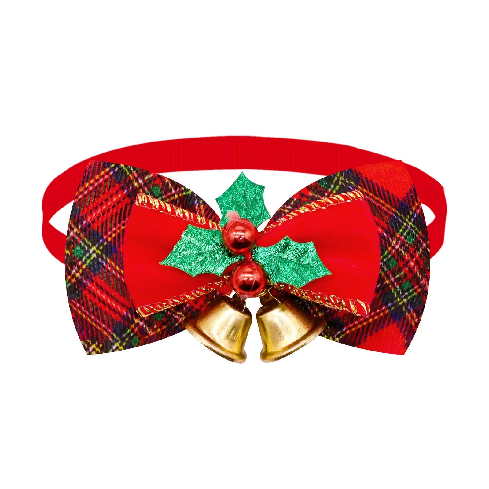 Christmas Dog Collar with Bell & Tie – Festive Adjustable Collar for Dogs & Cats