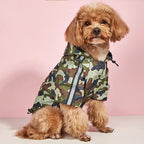 Reflective Large Dog Raincoat – Waterproof Camouflage Hooded Jumpsuit for Outdoor Protection