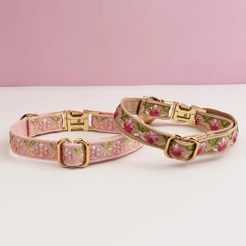 Cute Cat Collar, Harness & Leash Set – Personalized Engraved Nameplate, Padded