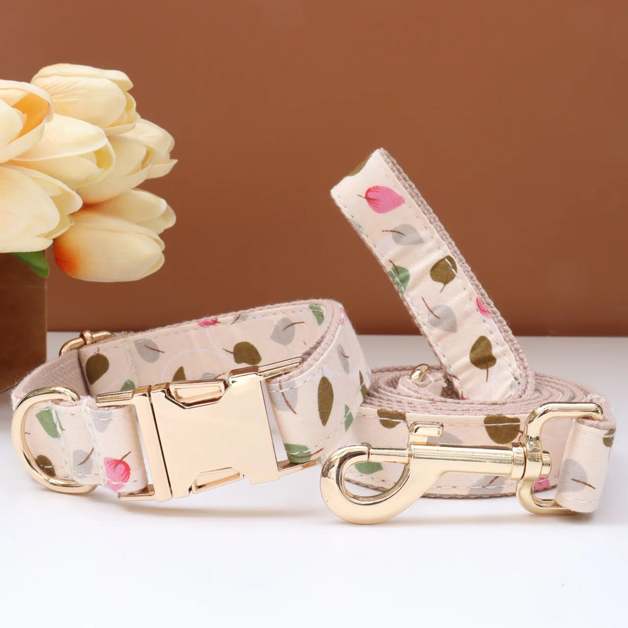 Personalized Dog Collar Bowtie Leash Set