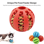 Rubber Dog Ball Toy – Interactive Chew & Food Dispensing Ball for Small Dogs