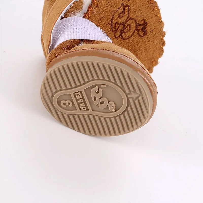 Pet Snow Boots – Soft Cotton Winter Shoes for Small Dogs & Cats