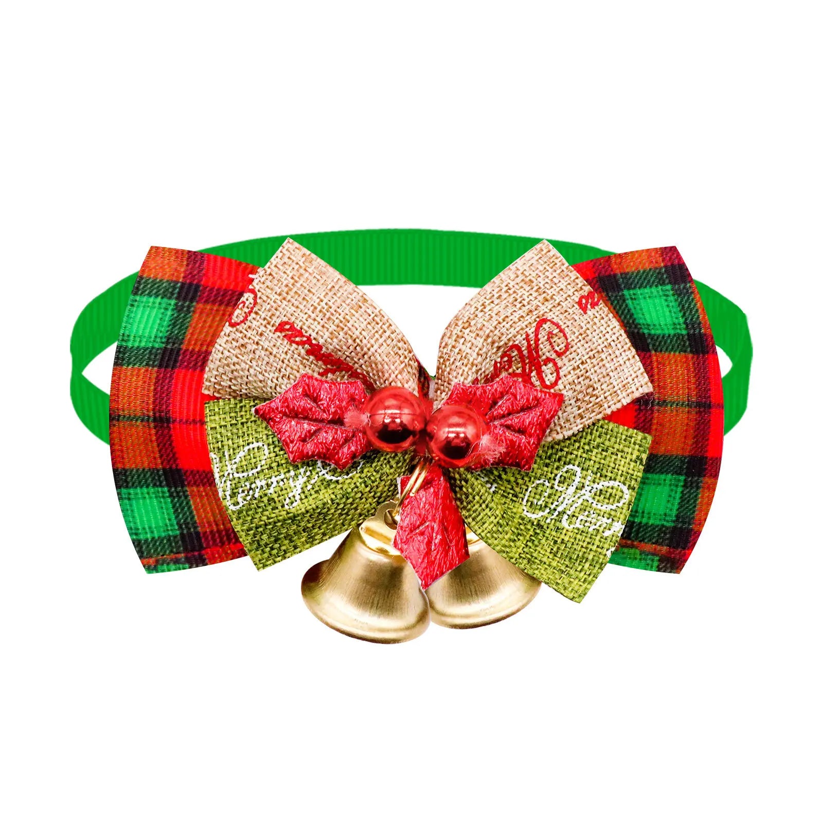 Christmas Dog Collar with Bell & Tie – Festive Adjustable Collar for Dogs & Cats