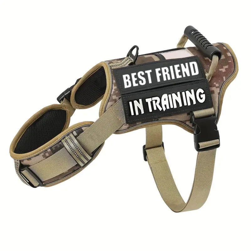 Tactical Service Dog Harness – Adjustable MOLLE Vest with Reflective Straps & Control Handle