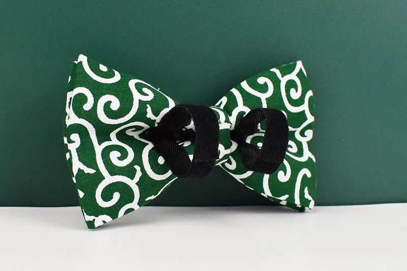 Green Soft Cotton Personalized Dog Collar, Leash & Harness Set