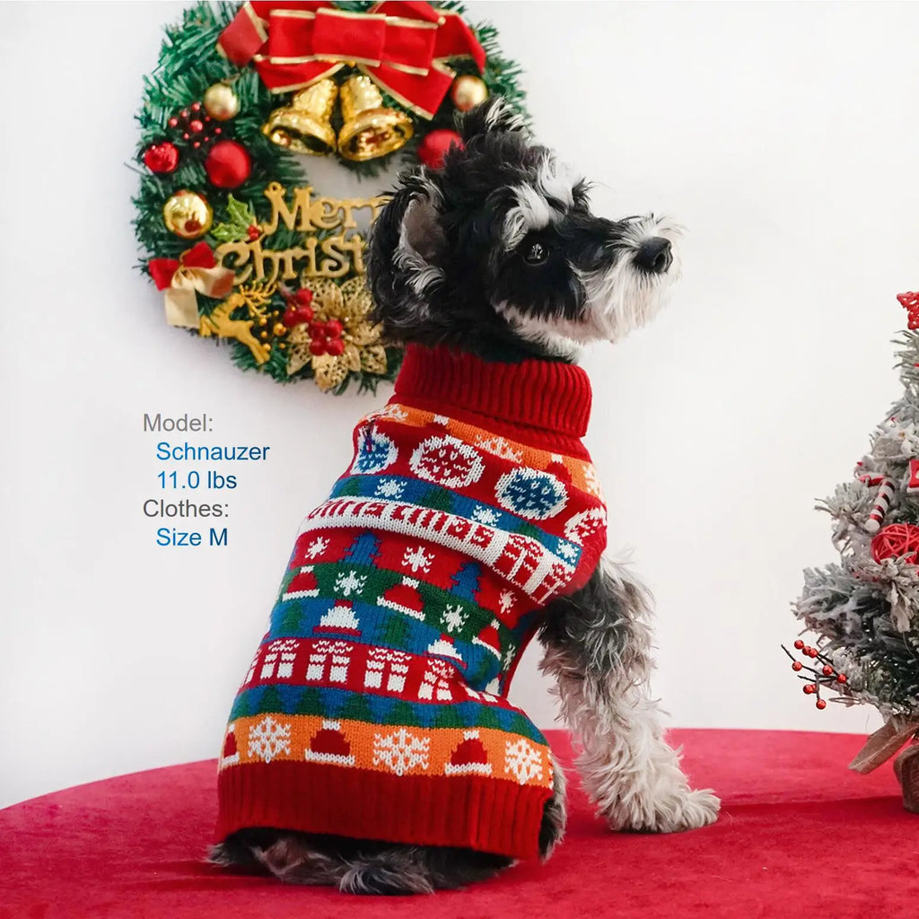 Thick Winter Dog Sweater – Warm Turtleneck Christmas Pullover for Small & Medium Dogs
